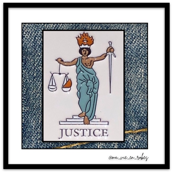 JUSTICE — A Pin Based on a Tarot Card - Picture 1 of 8